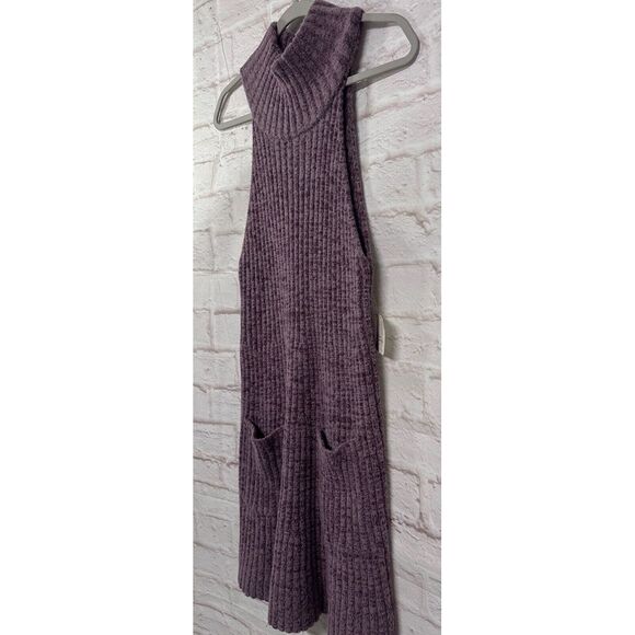 FREE PEOPLE Claude L Sweater Dress Purple Brandy Wine Sleeveless NWT $138 - Picture 9 of 11